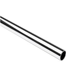 Image of Wall Mounted 25mm Clothes Rail Tube Garment Hanging Pipe Walk In Wardrobe Chrome