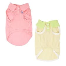Image of MILASIC Dog Summer Outing Wear Set of 2 Medium Polo Shirts Cool Design Washable