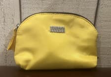 Image of ANNA SUI YELLOW SATIN LOOK MAKE-UP BAG - NEW