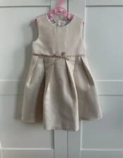 Image of Monsoon Girls Gold Party Occasional FormalDress - Size 12-18 months