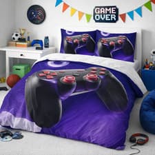 Image of 3D Printed Gaming Duvet Cover Set Microfiber Bedding with Pillowcases Made in UK