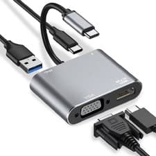 Image of USB C to Hdm-Compatible VGA Type-C Digital AV Multiport Adapter Thunderbolt 3 to