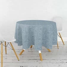Image of William Morris Acorn Blue 132cm Round Acrylic Tablecloth