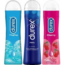 Image of Durex Lubricant Value Pack 2 - 3 x 50ml Pack - Durex Tingling, Feel & Cherry