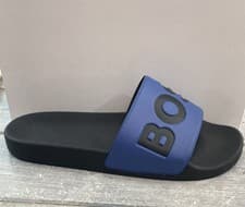 Image of HUGO BOSS Men Blue Rubber Slide Sandals EU 43 No Box BOS05