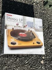 Image of Ion Audio Max LP Turntable Conversion with Stereo Speakers and USB Natural Wood