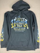 Image of Vibra Urbana Hoodie Mens 2XL Black Miami Concert Music Tour Flame Graphic