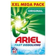 Image of Ariel Fast Dissolving Washing Powder 3.9KG, 65 Washes, Original