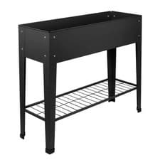 Image of 1x Elevated Raised Garden Bed with Legs & Storage Shelf Anthracite Planter