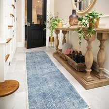 Image of Kukoon  Everyday  Blue Plato  Soft washable  Runner Rug 80 x 150 cm