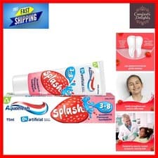 Image of Aquafresh Splash Toothpaste 3-8 , Kids Toothpaste, Strawberry Flavour 75 ml