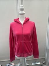 Image of Juicy Couture Velour Pink Zip Hoodie Rare Vintage NWT, Coral/pink Bright Soft XL