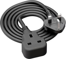 Image of 1 Meter Short Extension Lead Single Plug Socket Power Cable 13 Amp Extension Cor