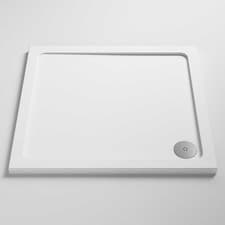 Image of Pearlstone White Square Shower Tray 800mm x 800mm - Shower Tray