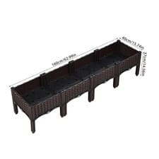 Image of Rattan Effect Garden Raised Vegetable Planter Flower Trough Herb Grow Bed Box