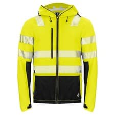 Image of Projob Mens Hi-Vis Hooded JacketL Yellow/Black  UB779
