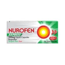 Image of Nurofen Express 200mg 16 Liquid Capsules | Targets Pain Fast