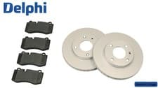 Image of DELPHI Front 2x Brake Discs + Brake Pad Set Fits Renault Kangoo Kangoo Be Bop