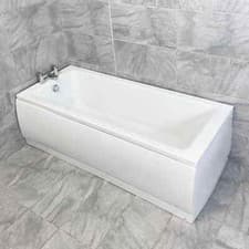 Image of Suma 1600 x 700mm White Acrylic Square Single Ended Bath with Panel Options
