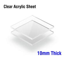 Image of 10mm Clear Plastic Sheet , Acrylic , Perspex, Cut To Size , Free Polished Edges
