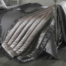 Image of Kylie Minogue IONIA Quilted Bedthrow in Kitten Grey, 150 x 220cm, BNIP