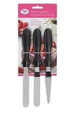 Image of Tala Stainless Steel Set Of 3 Icing Spatulas With Black Handles 10A11004