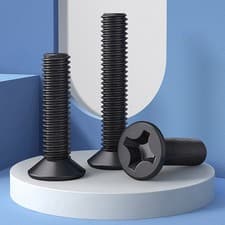 Image of M2 M2.5 M3 Black Countersunk Machine Screws Phillips Flat Head Bolts Screw