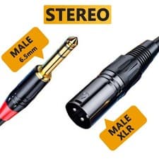 Image of 6.35mm (6.5mm) Jack to XLR Female Cable Balanced Audio Lead Mic Mixer Speaker-UK