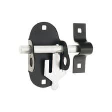 Image of Pad Bolt Oval Heavy Duty Iron Door Lock 4” Garden Garage Barn Door Epoxy Black