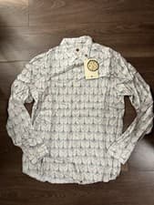 Image of Pretty green longwave print shirt in stone size medium new with tags