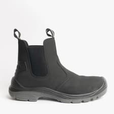 Image of Grafters M371 Mens Leather Pull-On Steel Toe Workwear Black Safety Boots