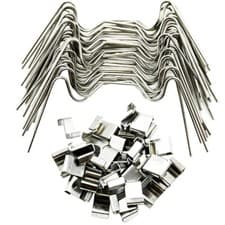 Image of 50 Pcs Greenhouse Glass Pane Glazing Fixing Clips Stainless Steel W & Z Clips