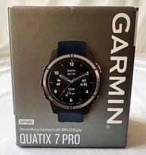 Image of Garmin Quatix 7 Pro GPS Marine Smartwatch 33 mm Case Blue Band 010-02803-80