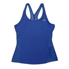 Image of Under Armour Womens Tank Top Medium Blue HeatGear 4-Way Stretch Racerback