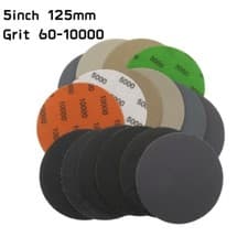 Image of 5inch 125mm Wet and Dry Sanding Discs Sandpaper Hook and Loop Pads Grit 60-10000