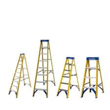 Image of Fibreglass Step Ladder Werner Youngman 4, 6, 8, 10 Tread 1.1m - 2.8m 150kg Load