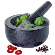 Image of Granite Pestle & Mortar Bowl Grinder Cooking Kitchen Baking Herbs Garlic Salt UK
