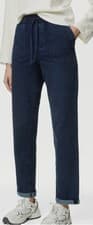 Image of Ladies Denim Elasticated Waist Straight Leg Trousers Blue Marks Size 6 - 22