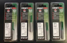 Image of 4 X Trend CraftPro Straight Two Flute Router Cutter Bit, 3/8 Inch Shank, 9.5mm