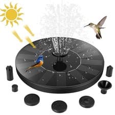 Image of Solar Fountain Pump Solar Powered Water Features with 7 Nozzles for The Garden