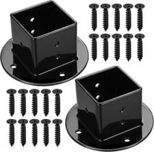 Image of 2 Pcs Deck Post Bases, 2 X 2 Inch Fence Post Brackets Anchors, Fence Post