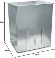 Image of Galvanised Steel Metal Coal Bunker Heavy Duty Coal Fuel Storage 125KG -5 BAGS of
