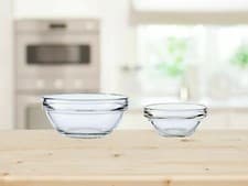 Image of Luminarc Mini Glass Stacking Bowl Dips Sauce Salad Kitchen Serveware 6cm / 9cm