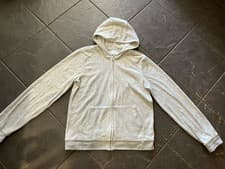 Image of Juicy Couture Grey Velvet Zip Up Hoodie Top Age 15/16 Years Or Ladies Size XS/S