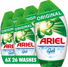 Image of Ariel Washing Liquid Laundry Detergent Gel, 156 Washes (6 X 858 Ml)