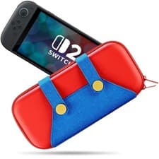 Image of Mario Kart World Carry Case for Nintendo Switch 2 with Mario thumb Caps