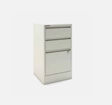 Image of Bisley A4 3 Drawer Flush Front Stationery and Filing Cabinet White