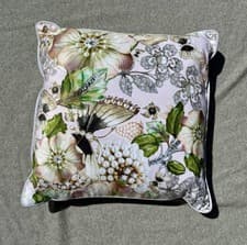 Image of Ted Baker Garden Gem Pink Floral 45X45 Feather Filled Cushion New Bed Decor