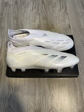 Image of Adidas Predator Elite Laceless Firm Ground Football Boots - UK6 - White/Silver