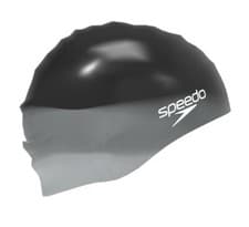 Image of SPEEDO MULTICOLOUR MOULDED SILICONE SWIMMING CAP BLACK / MONUMENT / FADED STORM